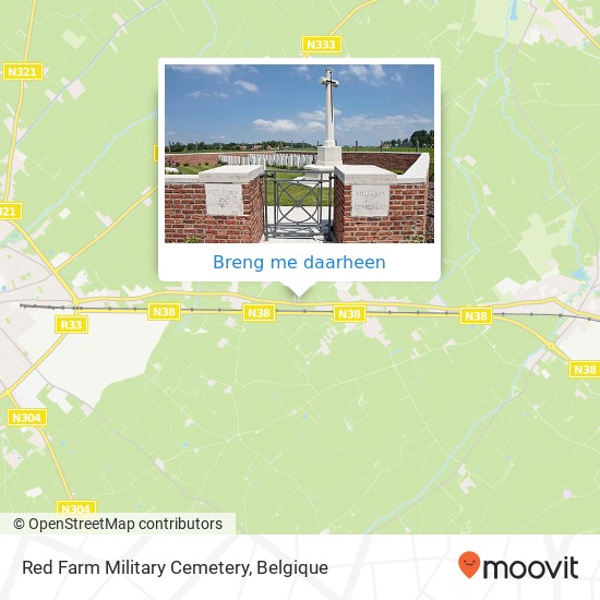 Red Farm Military Cemetery kaart