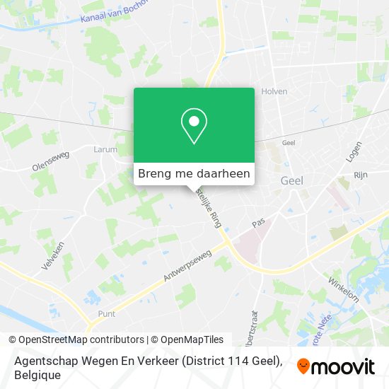 Agentschap Wegen En Verkeer (District 114 Geel) kaart