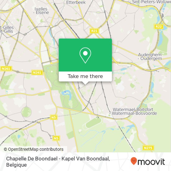 Chapelle De Boondael - Kapel Van Boondaal kaart