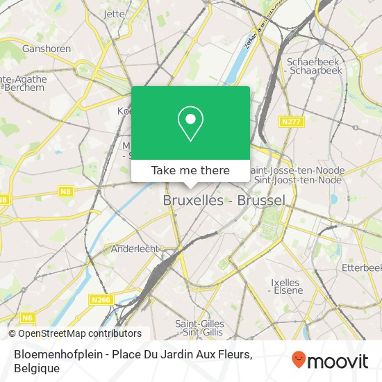 Bloemenhofplein - Place Du Jardin Aux Fleurs kaart