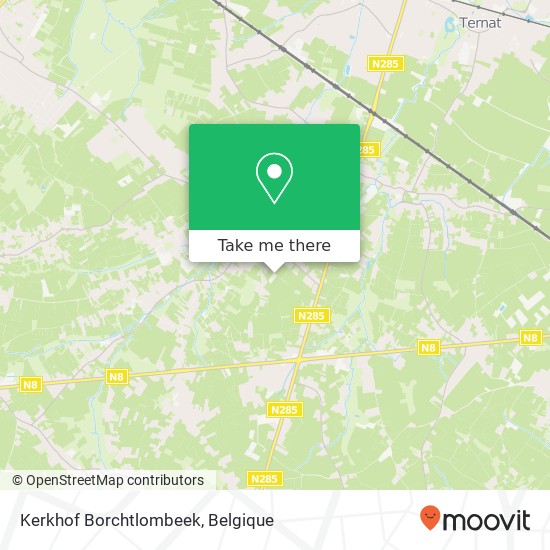 Kerkhof Borchtlombeek kaart