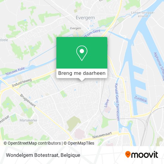 Wondelgem Botestraat kaart