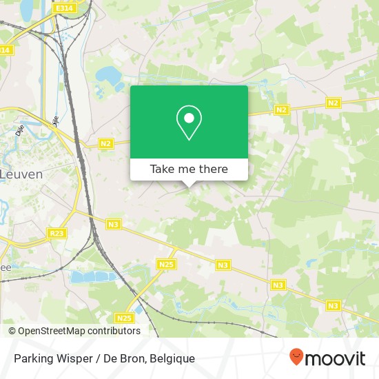 Parking Wisper / De Bron kaart