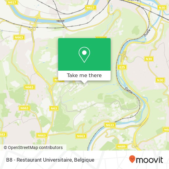 B8 - Restaurant Universitaire kaart