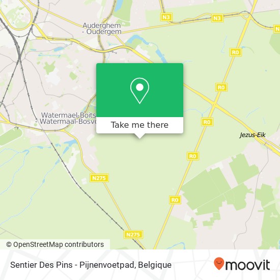 Sentier Des Pins - Pijnenvoetpad kaart