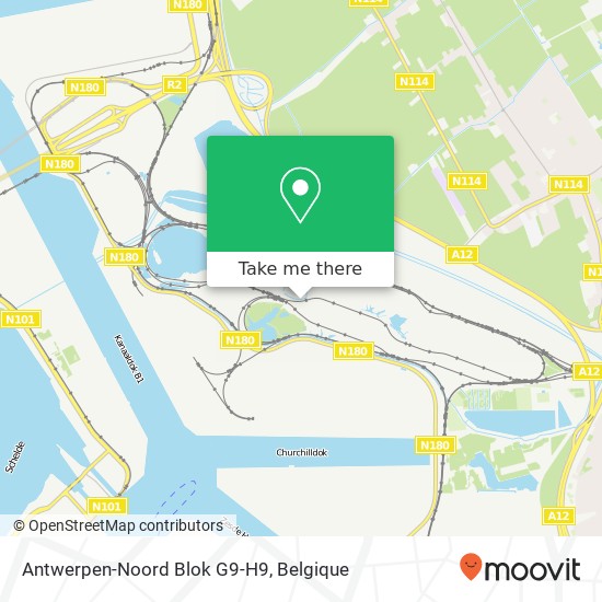 Antwerpen-Noord Blok G9-H9 kaart