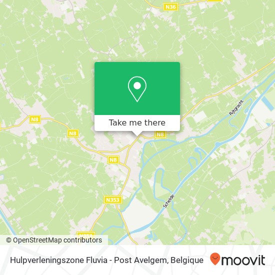 Hulpverleningszone Fluvia - Post Avelgem kaart