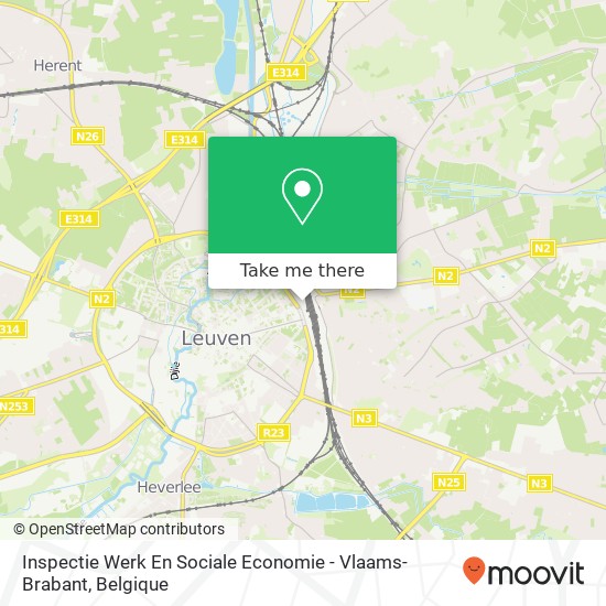 Inspectie Werk En Sociale Economie - Vlaams-Brabant kaart