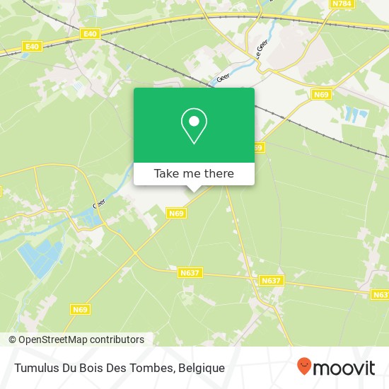 Tumulus Du Bois Des Tombes kaart