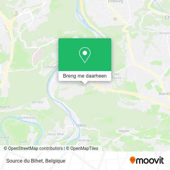 Source du Bihet kaart