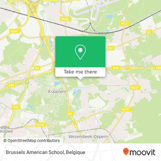 Brussels American School kaart