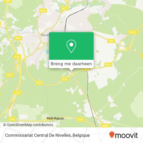 Commissariat Central De Nivelles kaart