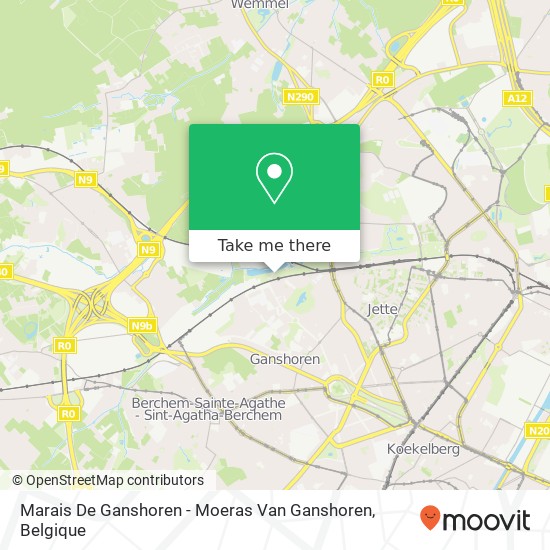 Marais De Ganshoren - Moeras Van Ganshoren kaart
