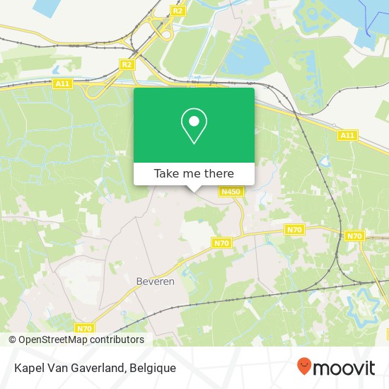 Kapel Van Gaverland kaart