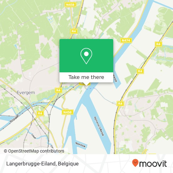 Langerbrugge-Eiland kaart