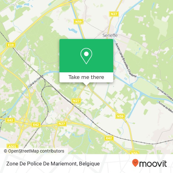 Zone De Police De Mariemont kaart