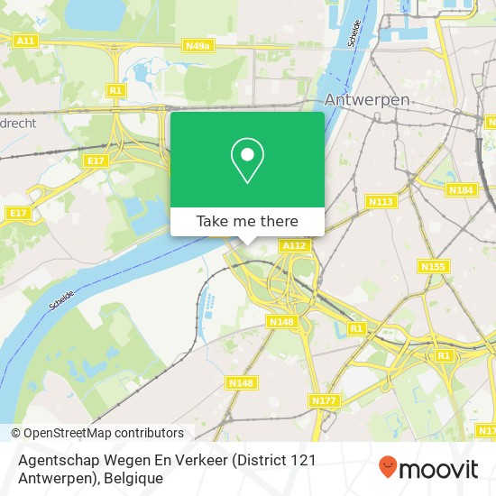 Agentschap Wegen En Verkeer (District 121 Antwerpen) kaart