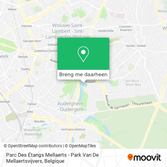 Parc Des Étangs Mellaerts - Park Van De Mellaertsvijvers kaart