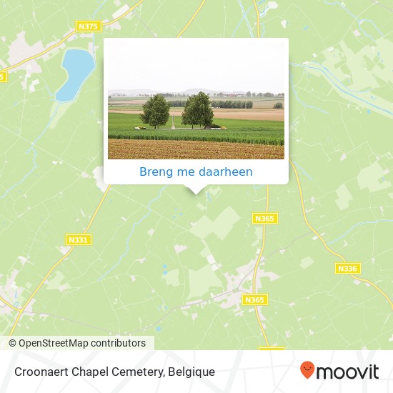 Croonaert Chapel Cemetery kaart