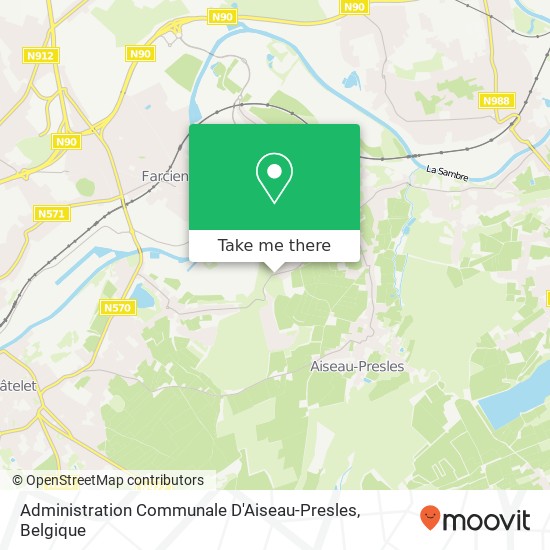 Administration Communale D'Aiseau-Presles kaart