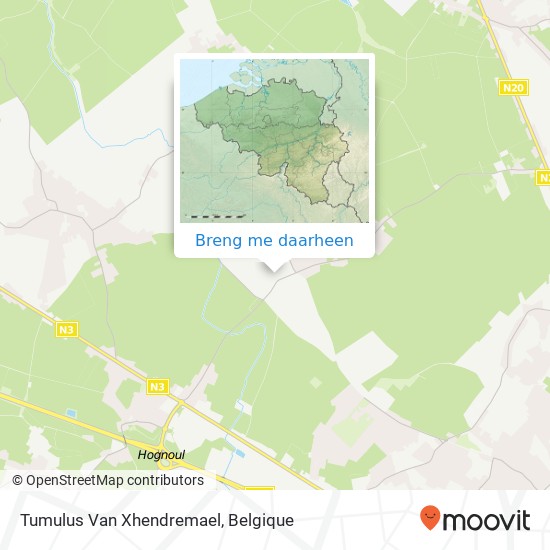 Tumulus Van Xhendremael kaart