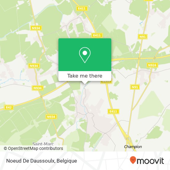 Noeud De Daussoulx kaart