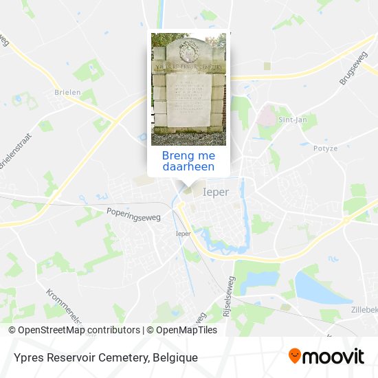 Ypres Reservoir Cemetery kaart