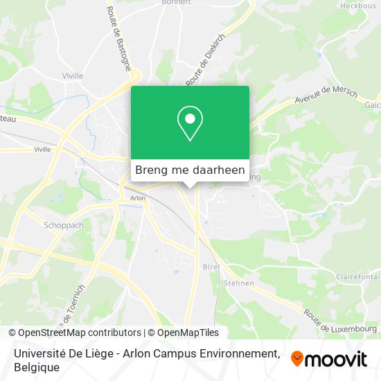 Université De Liège - Arlon Campus Environnement kaart