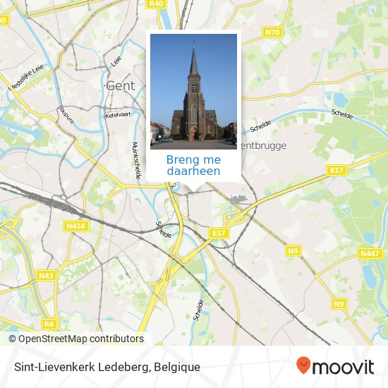 Sint-Lievenkerk Ledeberg kaart