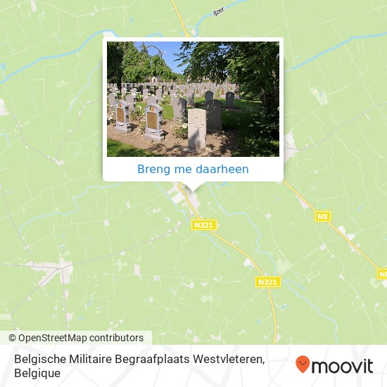 Belgische Militaire Begraafplaats Westvleteren kaart