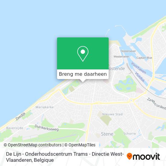 De Lijn - Onderhoudscentrum Trams - Directie West-Vlaanderen kaart