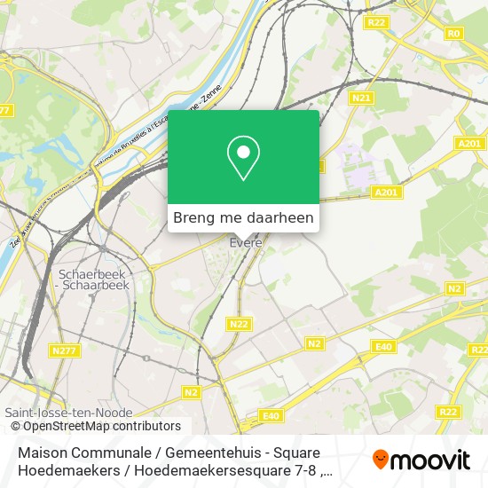 Maison Communale / Gemeentehuis - Square Hoedemaekers / Hoedemaekersesquare 7-8 kaart