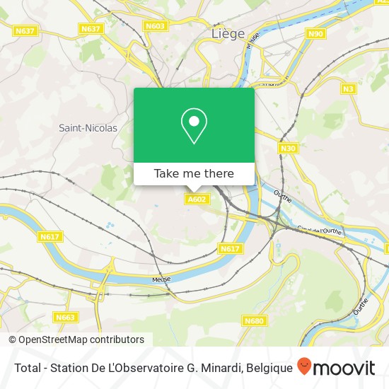Total - Station De L'Observatoire G. Minardi kaart