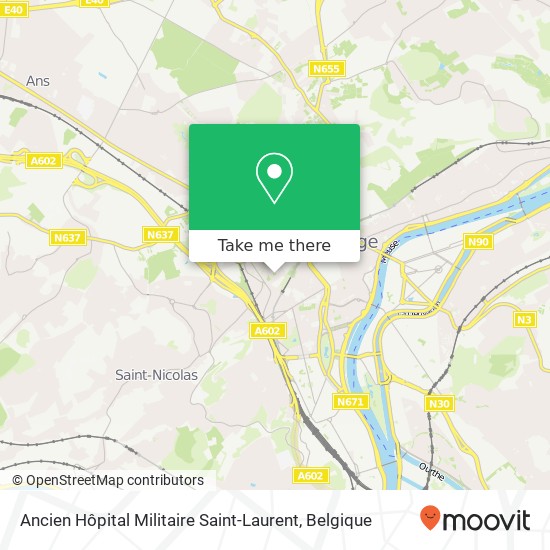 Ancien Hôpital Militaire Saint-Laurent kaart