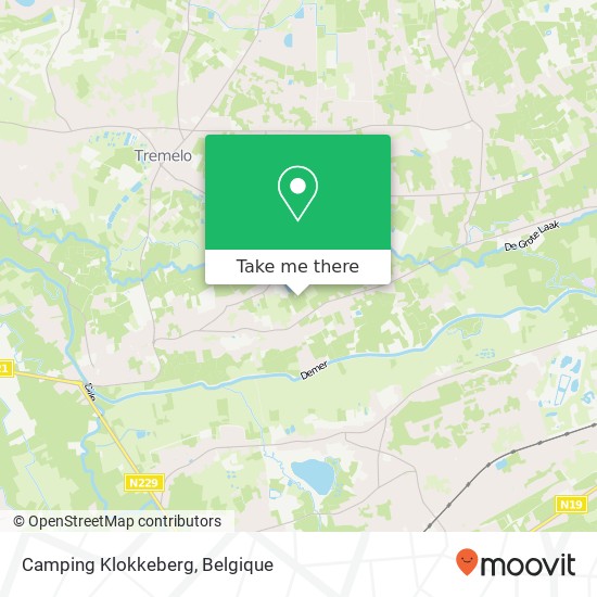 Camping Klokkeberg kaart