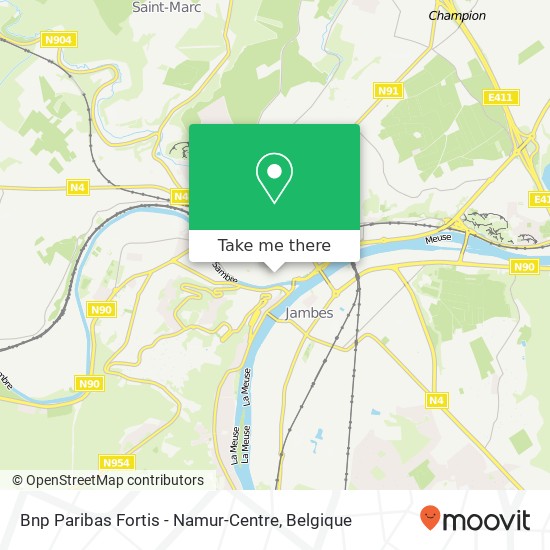 Bnp Paribas Fortis - Namur-Centre kaart