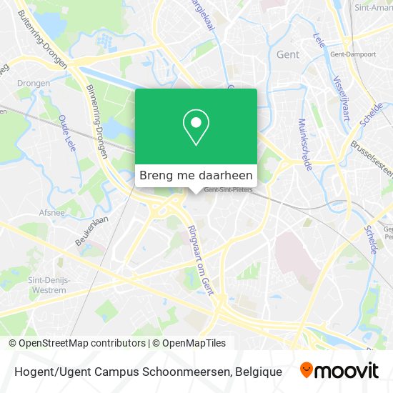 Hogent / Ugent Campus Schoonmeersen kaart