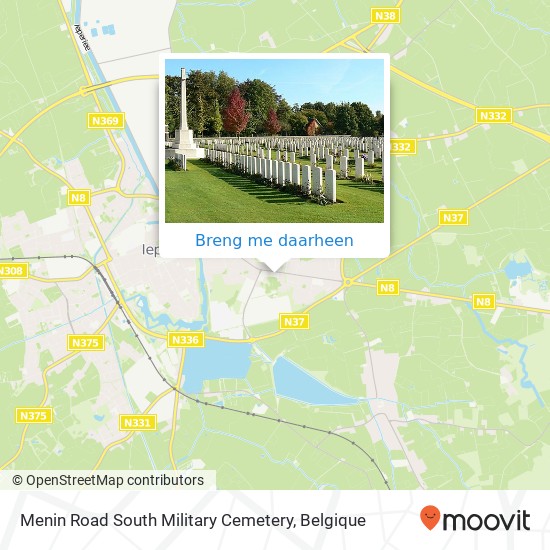 Menin Road South Military Cemetery kaart