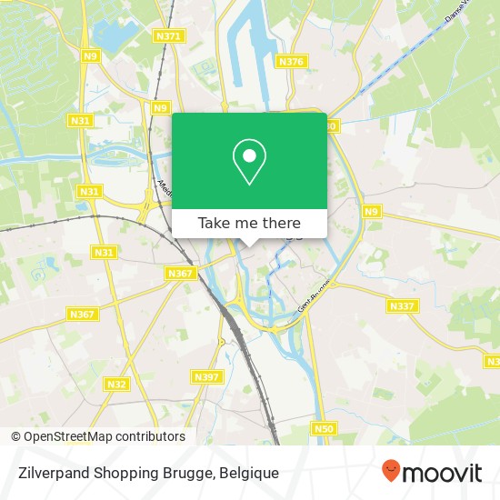 Zilverpand Shopping Brugge kaart