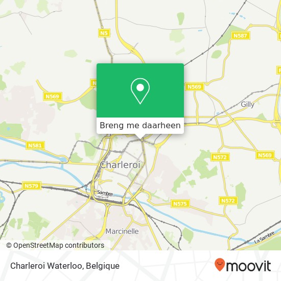 Charleroi Waterloo kaart