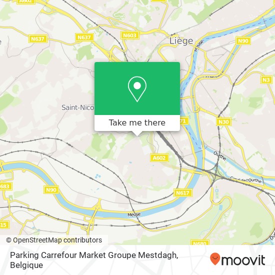 Parking Carrefour Market Groupe Mestdagh kaart