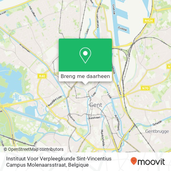 Instituut Voor Verpleegkunde Sint-Vincentius Campus Molenaarsstraat kaart