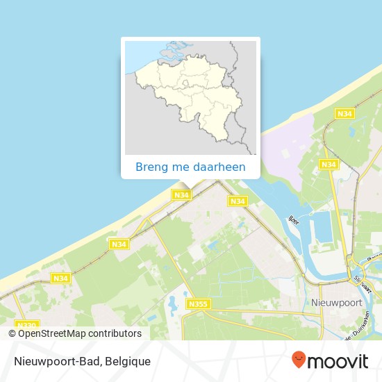 Nieuwpoort-Bad kaart