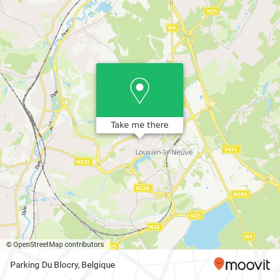 Parking Du Blocry kaart