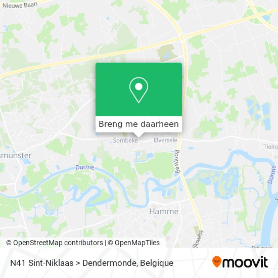 N41 Sint-Niklaas > Dendermonde kaart