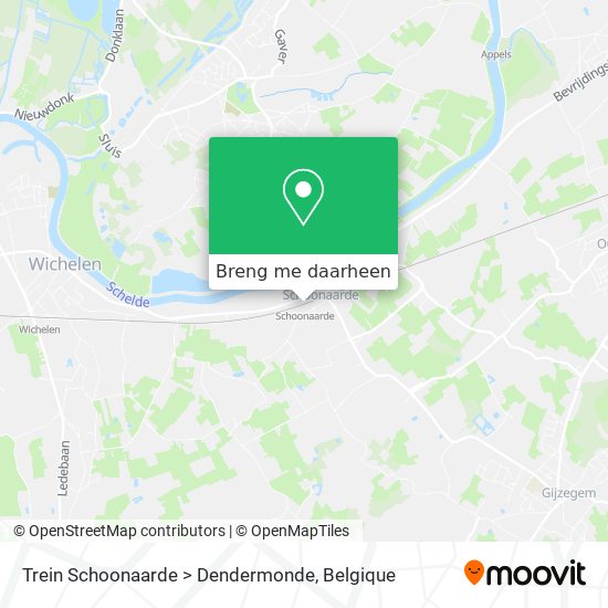 Trein Schoonaarde > Dendermonde kaart