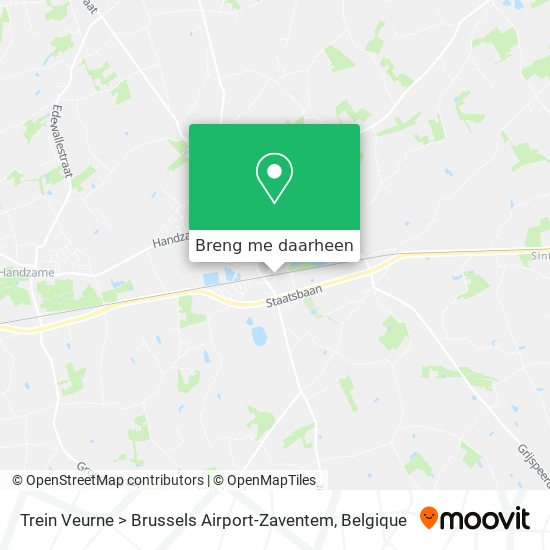 Trein Veurne > Brussels Airport-Zaventem kaart