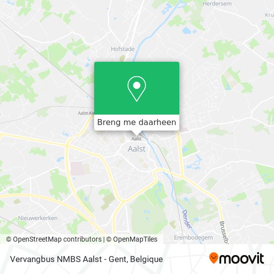 Vervangbus NMBS Aalst - Gent kaart