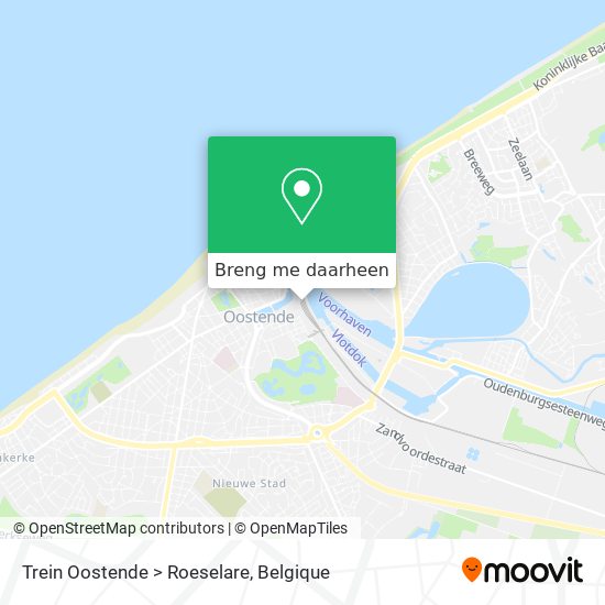 Trein Oostende > Roeselare kaart