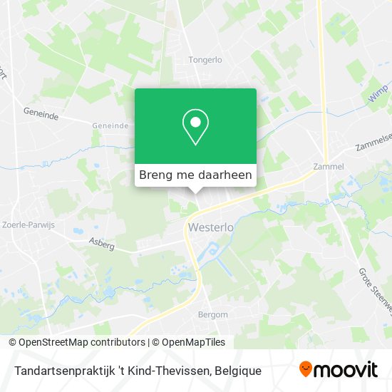 Tandartsenpraktijk 't Kind-Thevissen kaart